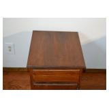Nightstand - Oak Wood Finish - 2 Drawers & Lower Cabinet - 16 W x 14 D x 24 H