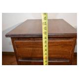 Nightstand - Oak Wood Finish - 2 Drawers & Lower Cabinet - 16 W x 14 D x 24 H