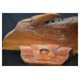 Live-Edge Hardwood Slab with Built-In Photo Frame & Display Stand