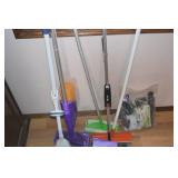 Assorted Cleaning Tools & Supplies - Mops, Brooms, Buckets, Sponges & Accessories