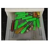 4-Drawer Plastic Tool Organizer - Assorted Hand Tools (Pliers, Screwdrivers, Hex Keys)