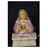 Sacred Heart Devotional Figurines Set - 3 Large Statues with Bases & Mary