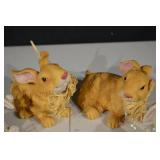 Easter Decor Bundle - Plush Bunnies, Wooden Rabbit, Pastel Eggs & SPRING Banner