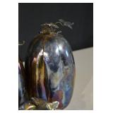 Iridescent Metal Pumpkin Sculpture Set - 3-Piece Decor