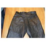 ZAD Leather and Cycle Motorcycle Pants - Black Leather, Size 40