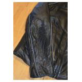 Zap Leather & Cr Winged Embroidered Leather Jacket - XL, Zip-Out Liner