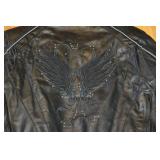 Zap Leather & Cr Winged Embroidered Leather Jacket - XL, Zip-Out Liner