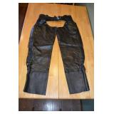 Diamond Plate Buffalo Leather Chaps - Size M - Motorcycle Gear