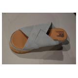 Sorel Cork Platform Wedge Sandals - Light Blue Cross-Strap