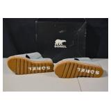 Sorel Cork Platform Wedge Sandals - Light Blue Cross-Strap