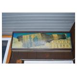 Budweiser Cold Bud Framed Advertising Sign - Vintage Wall Decor