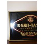 Demi-Tasse Coffee Cream Liqueur Sign - Vintage Advertising Framed Panel