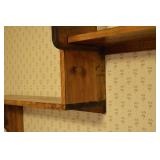 Wood Wall Shelf - Two-Tier With Brackets (Vintage Dark Wood)
