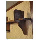 Wood Wall Shelf - Two-Tier With Brackets (Vintage Dark Wood)