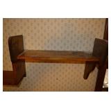 Wood Wall Shelf - Two-Tier With Brackets (Vintage Dark Wood)