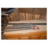 Steel Pipes & Rods - Assorted Workshop Hardware with Red Clamps