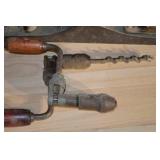 Vintage Hand Plane & Double-Handled Brace Drill with Auger Bit