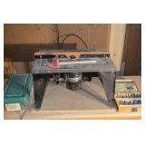 Router Table with Mounted Router and CMT 5pc Router Bits Set