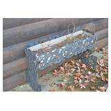 Wrought Iron Window Box Planter - Ornate Scrollwork