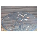 Round Metal Patio Table - 40 Inch Mesh Top, Outdoor Deck Garden