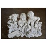 Three Children Figurine - Welcome Sign Fence Decorative Sculpture