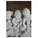 Three Children Figurine - Welcome Sign Fence Decorative Sculpture
