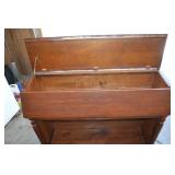 Vintage Wood Lift-Top Storage Cabinet - Hall Console