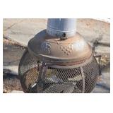 Chiminea Outdoor Metal Patio Heater with Mesh Bowl on Three-Leg Stand