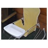 Baby High Chair with Tray - Yellow Fabric Seat, Chrome Frame