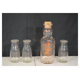 Two Rivers Ice Cream Co. Glass Milk Bottles (Lot of 4) - Vintage Wisconsin