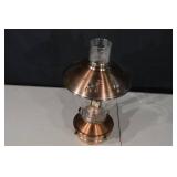 Copper Hurricane Lantern with Glass Globe - Horse & Pine Tree Cutouts