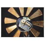 Rusty Metal Windmill Sculpture with Tin House - Vintage Farmyard Decor