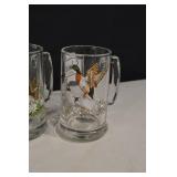 Schmidt Beer Mugs - Duck & Wildlife Scene Glasses (Set of 9)