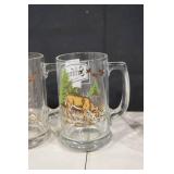Schmidt Beer Mugs - Duck & Wildlife Scene Glasses (Set of 9)