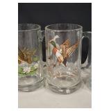Schmidt Beer Mugs - Duck & Wildlife Scene Glasses (Set of 9)