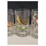 Schmidt Beer Mugs - Duck & Wildlife Scene Glasses (Set of 9)
