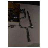 Assorted Socket Set with Wrenches, Bits, and Orange-Handle Screwdrivers