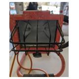 Vintage Electric Heat Lamp with Pink Frame & Protective Basket