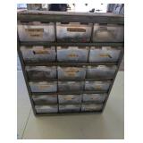 Industrial Metal Hardware Organizer Cabinet with Labeled Drawers - Nuts, Bolts, Screws