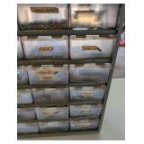 Industrial Metal Hardware Organizer Cabinet with Labeled Drawers - Nuts, Bolts, Screws