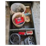 Steel 5-Drawer Tool Cabinet with Assorted Screws, Nails, Wire & Hardware