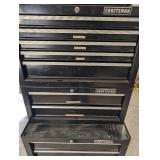 Craftsman 2-Piece Rolling Tool Chest Set on Wheels - Black Metal with Locks