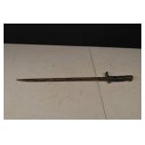 Antique Dagger with Rusted Iron Blade & Carved Dark Wooden Grip, Crossguard