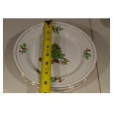 Holiday Hostess China Christmas Tree Pattern Dinnerware Set - Plates, Cups, Creamer, Sugar