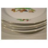 Holiday Hostess China Christmas Tree Pattern Dinnerware Set - Plates, Cups, Creamer, Sugar