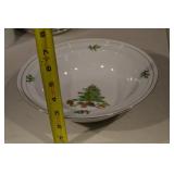 Holiday Hostess China Christmas Tree Pattern Dinnerware Set - Plates, Cups, Creamer, Sugar