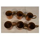 Copper Moscow Mule Mugs Set of 6 - Hammered Finish