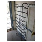 Tall Metal Storage Rack - Open-Wire Shelving, Silver Frame & Black Shelves