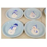 Northcrest Snowman Dinnerware Set - 2 Large Bowls, 4 Small Bowls, 4 Dessert Plates, 1 Serving Plate