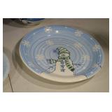 Northcrest Snowman Dinnerware Set - 2 Large Bowls, 4 Small Bowls, 4 Dessert Plates, 1 Serving Plate
